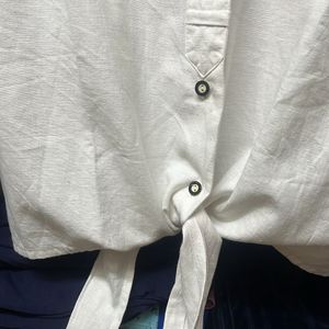 Crop shirt White Cute Buttons