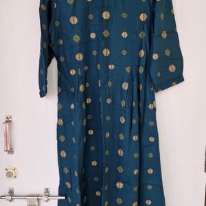 Green A-line Kurta