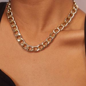 Trendy Statement Gold Plated Link Chain Necklace