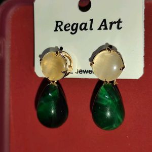 Green Drop Earrings 💚