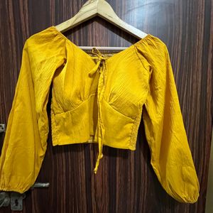 Mustard Yellow Trendy Crop Top