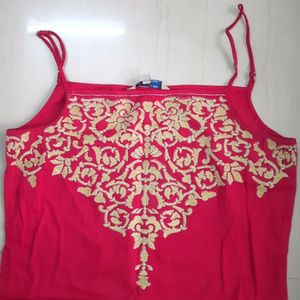 Summer Rose pink,shoulder straps kurta