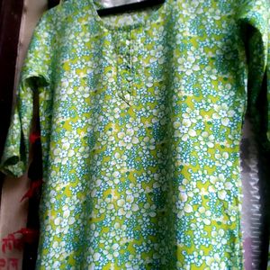 Green Colour Kurti Set