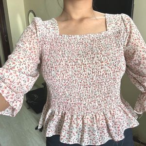 Square Neck Floral Top