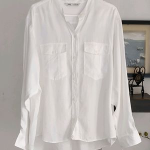 Zara Flowy Shirt With Pockets