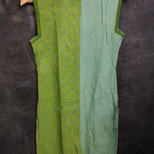 Fabindia Green Kurta Without Sleeves (Women)