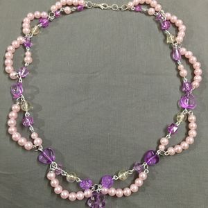 Fairy Purple And Pink Loop Necklace