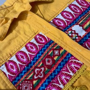 Beautiful Yellow Colour Denim Jacket