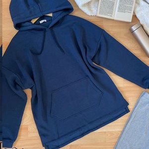 Navy Blue Full Hand Solid MEN SWEATSHIRT