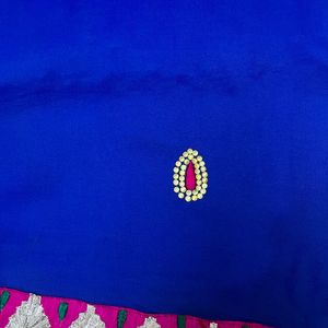 Blue Gota Patti n thread work saree