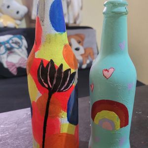 Handpainted Glass Bottles