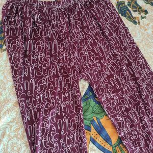 Purple Printed Lower For Women