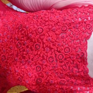 Red Gown With Dupatta