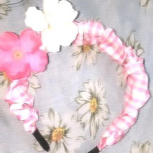 Cute Pink Headband With Flowers On The Side⁠♡