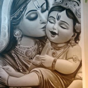 Jay Shree Krishna Art Work Handmade Draw