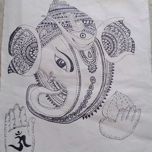 Ganpati Bappa Madhubani Art