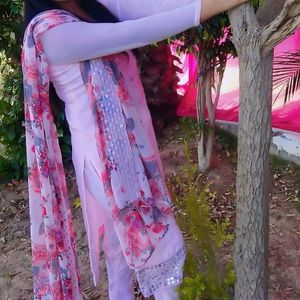 Pink Georgette Suit