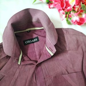 Mens Mauve Cotton Blend Shirt