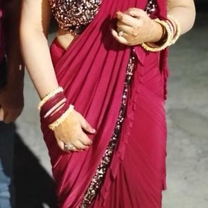 Ruffled Saree Stitched