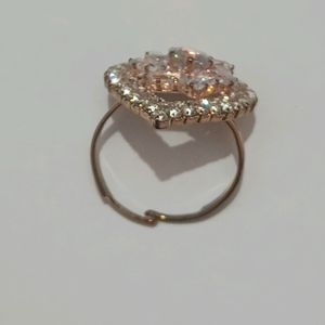 Rose Gold Stone Korean Adjustable Ring