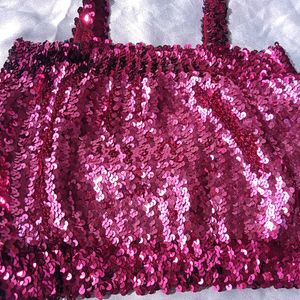 Brand New (Veramont) Pink Sequin Blouse/ Crop Top