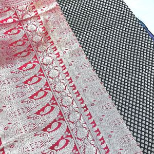Katan Banarasi Silk with blouse piece(new)