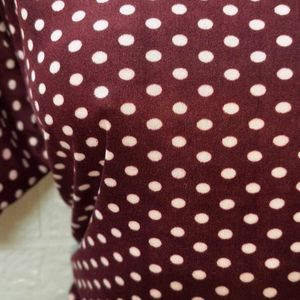 Tshirt Dress Night Wear With Polka Dots