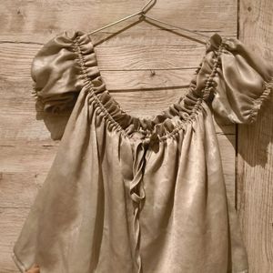 Silver Satin Top