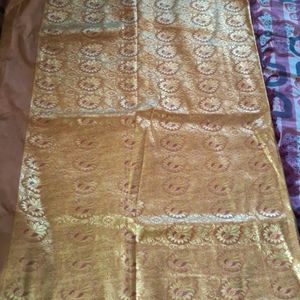 Golden Colour Saree With Full Zari Work