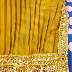 Mustard Yellow Long Kurta With Palazzao And Dupatt