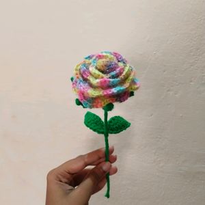 Prize Drop 🚨💥Unique Multicolored Crochet Rose 🌹