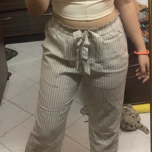 Parory Beige And White Striped Trousers- Worn Once