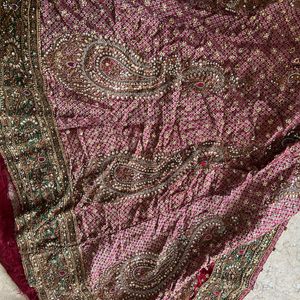 Bridal lehnga, maroon Colour