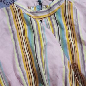 A line multicolour top