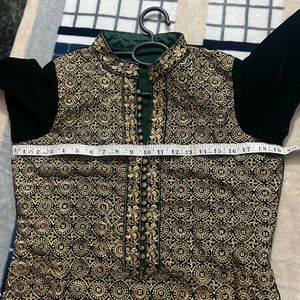 Bottle Green Fine Velvet Kurti