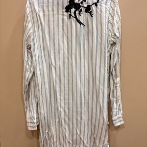 Women Longline Stripped Shirt