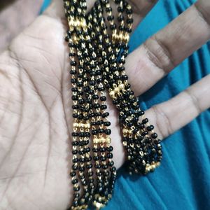 Black Beads Long Necklace