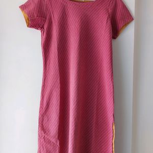 Pink Handloom Kurta From Fabindia