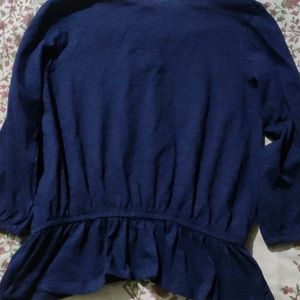 Navy Blue Cotton Top By DNMX