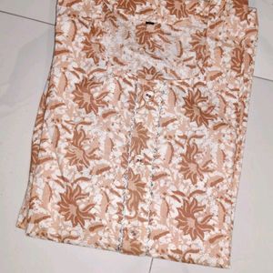 Beige Printed Kurta