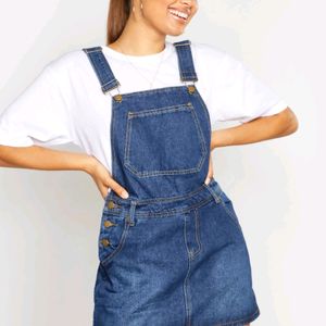 Denim dungaree dress H&M