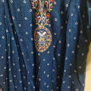 Blue Golden Kurti