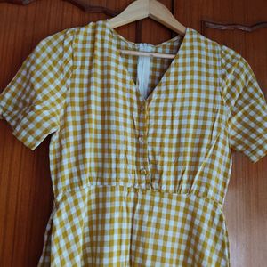 Checked Cotton Dress 👗