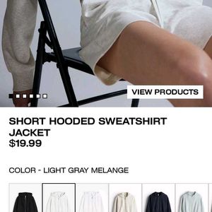 Short Hooded Sweatshirt Jacket