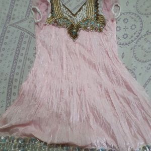 Baby Pink Anarkali With Stone Work