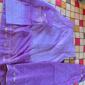 Purple Lehenga Set Unstiched Blouse