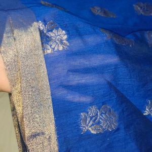 Blue Colour Fancy Pattu Sarees