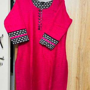 Magenta Pink Cotton Kurti