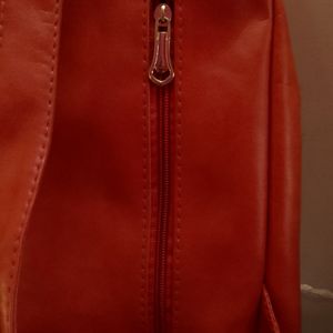 Peach Pearl Leather Backpack