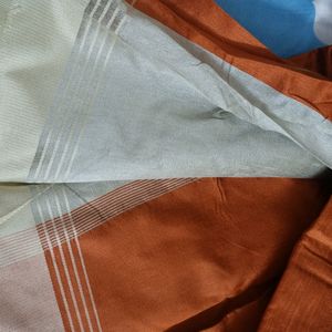 Saree Orange And Grey